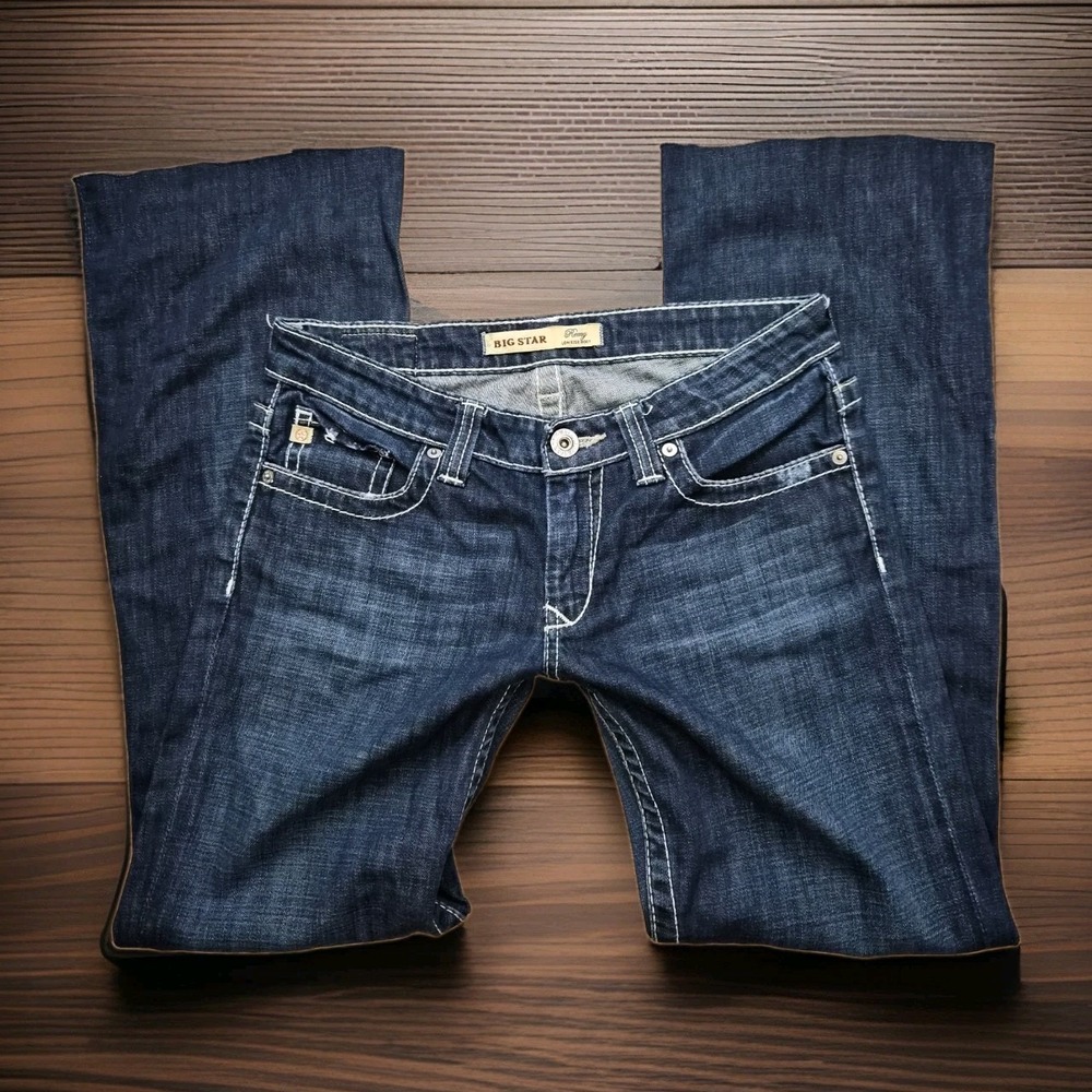 2000s Low Rise Big Star Remy Boot Cut Jeans Women's 27L Dark Wash